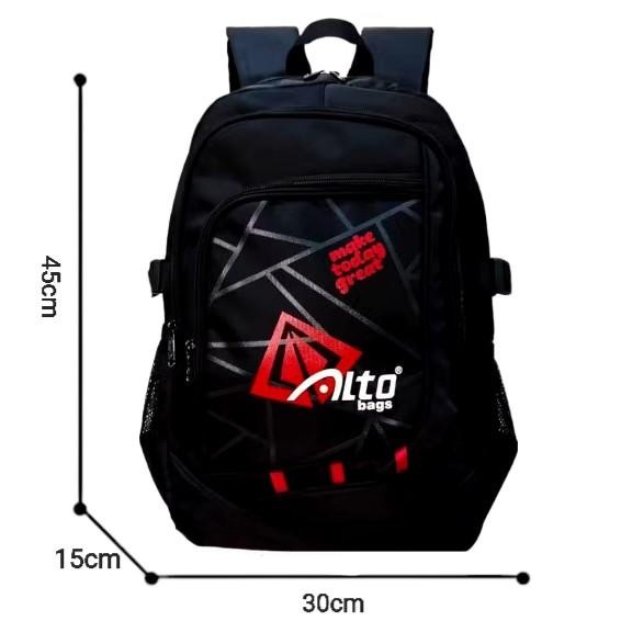 Tas Ransel Alto Original untuk Anak Laki-Laki SD/SMP/SMA - Hitam - Fashion