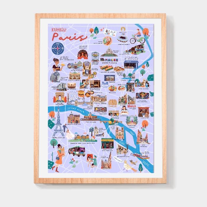 

@pasarkartupos Paris map A3 poster