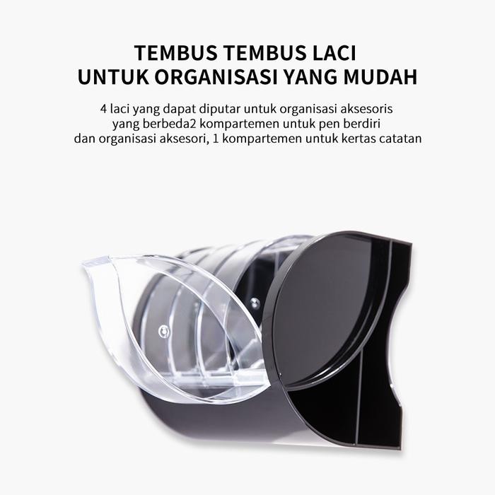 

Deli Tempat Alat tulis Desk Organizer 4 laci yang dapat diputar E9133