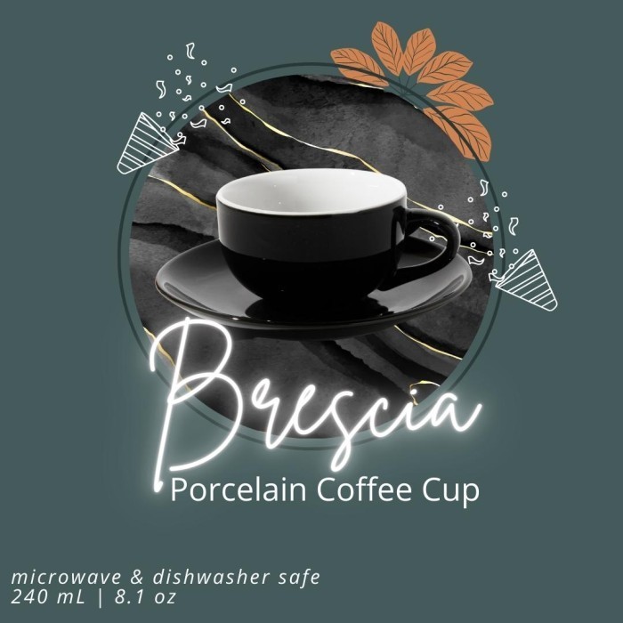 [Bestone] BRESCIA Coffee Cup I Cappucino Cup Porcelain I Cangkir Kopi Susu