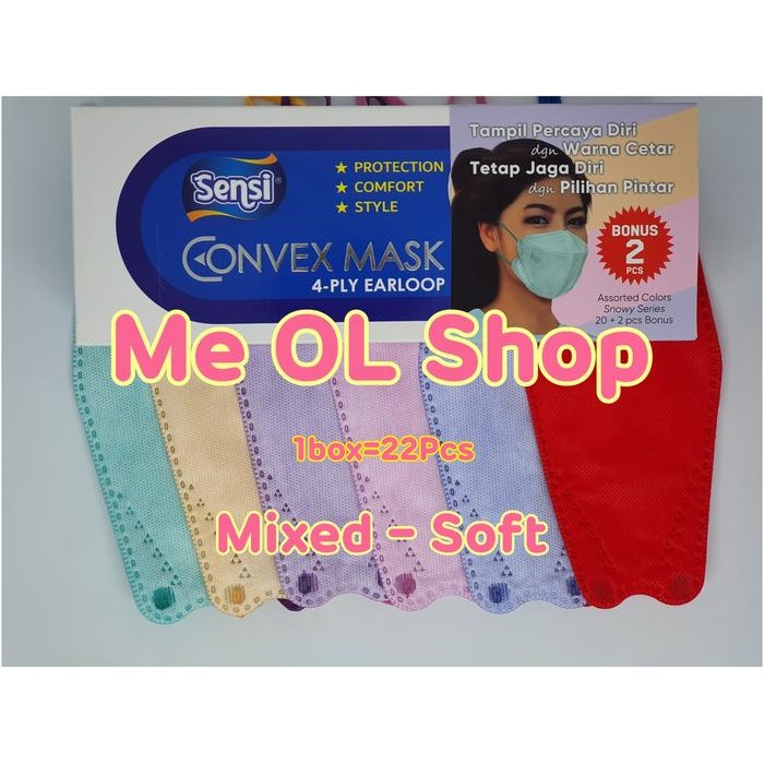 MASKER SENSI CONVEX MIXED WARNA EDISI KHUSUS BUKAN DUCKBILL BUKAN KN95