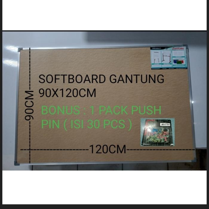 

SOFTBOARD CORK PIN BOARD / PAPAN MADING LUNAK GANTUNG ZETTAKI 90X120CM