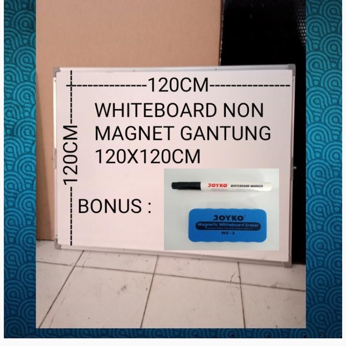 

WHITEBOARD NON MAGNET GANTUNG 120X120CM
