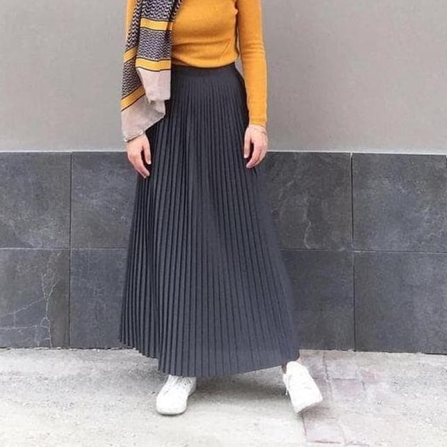 Skirta- Rok Panjang Plisket Premium Tebal Kualitas Bagus Import/Rok A 236
