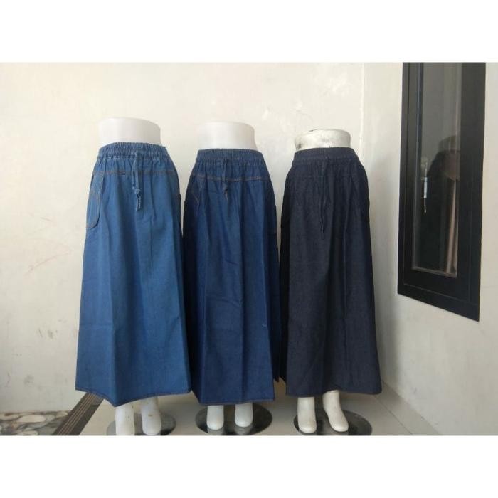 Blumjean- Rok A Jeans Wanita Rok Jeans Wanita Panjang Model A All Size Span