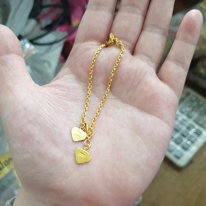 Outsy- Gelang Rantai 18Cm 18 Cm Emas Asli 99% 990 24K 24 Karat 24Karat