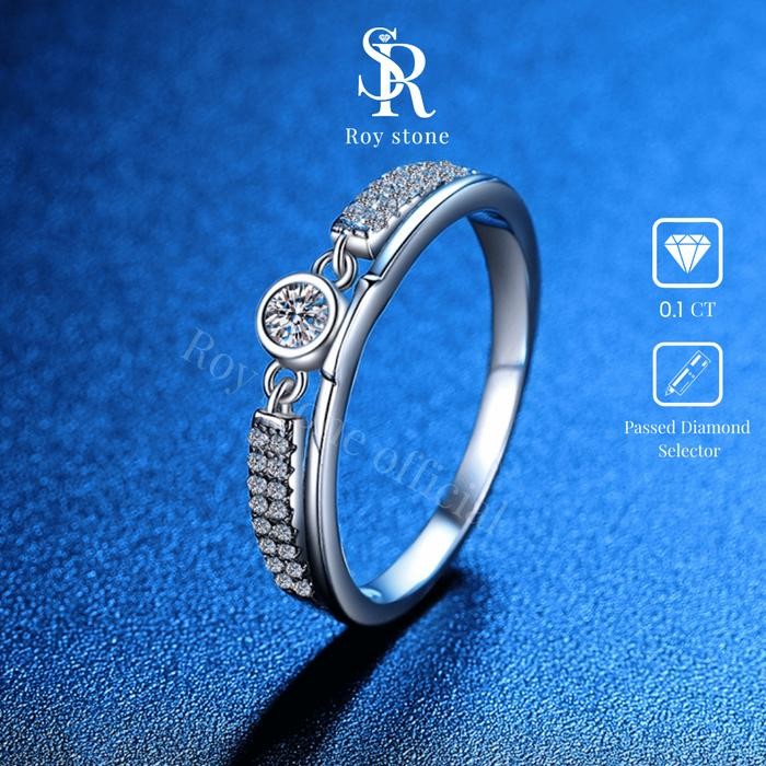 Clavie- Roystone - Cincin Wanita Moissanite Perhiasan Original Lapis Emas - Audrey Ring