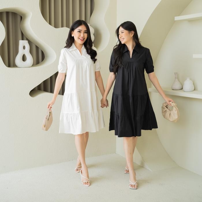 Fleesa- Camila Dress Casual Katun Santai Fashion Wanita Panjang Simple Terusan