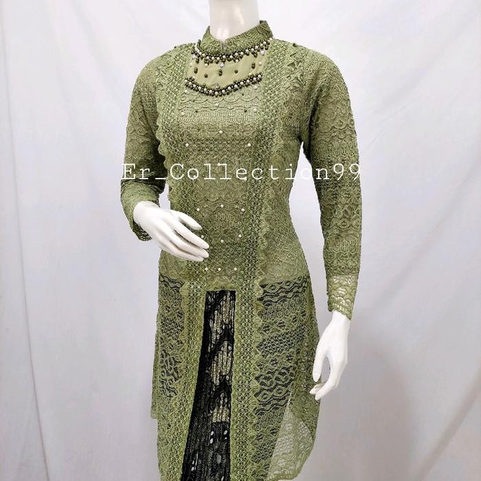 Trenatik- Kebaya Modern Model Kutu Baru Payet Terbaru Brokat Kerah Mewah