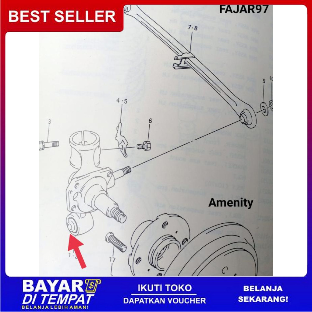 FREE ONGKIR BUSHING ARM RODA KNUCKLE BELAKANG SUZUKI AMENITY/ESTEEM BISA COD