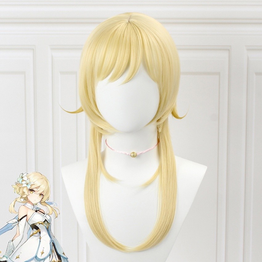 Wig Cosplay Genshin Lumine Wig Cosplay Genshin Impact Orang Dewasa/Anak-Anak Dapat Menggunakannya