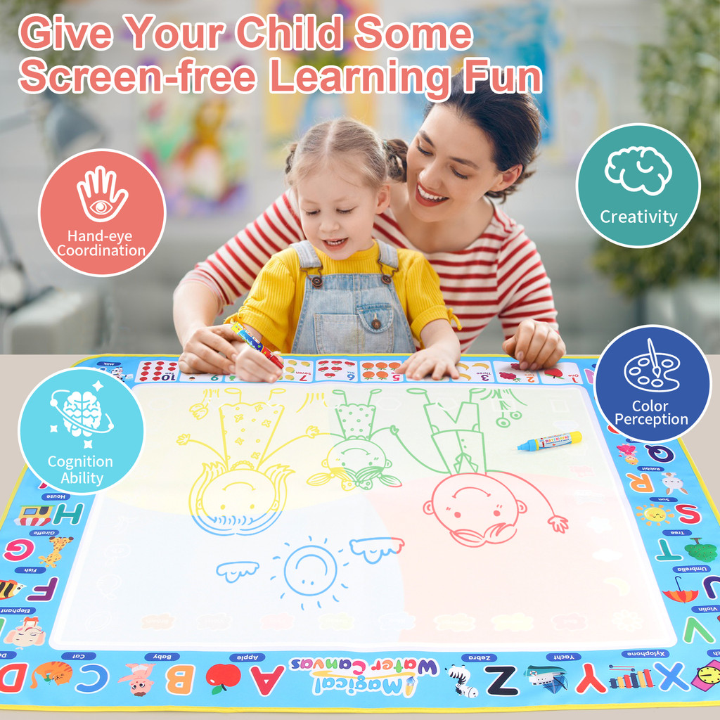 

Coolplay Water Doodle Mat Coloring Drawing Mat With Reusable Magic Pens Montessori Painting Board