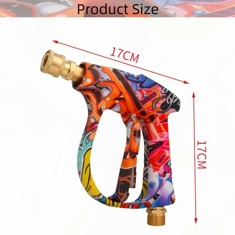 

4350Psi High-Pressure Water Gun, Graffiti Design,1L Foam Spray Gun, 1/4" Quick Nozzle Set With