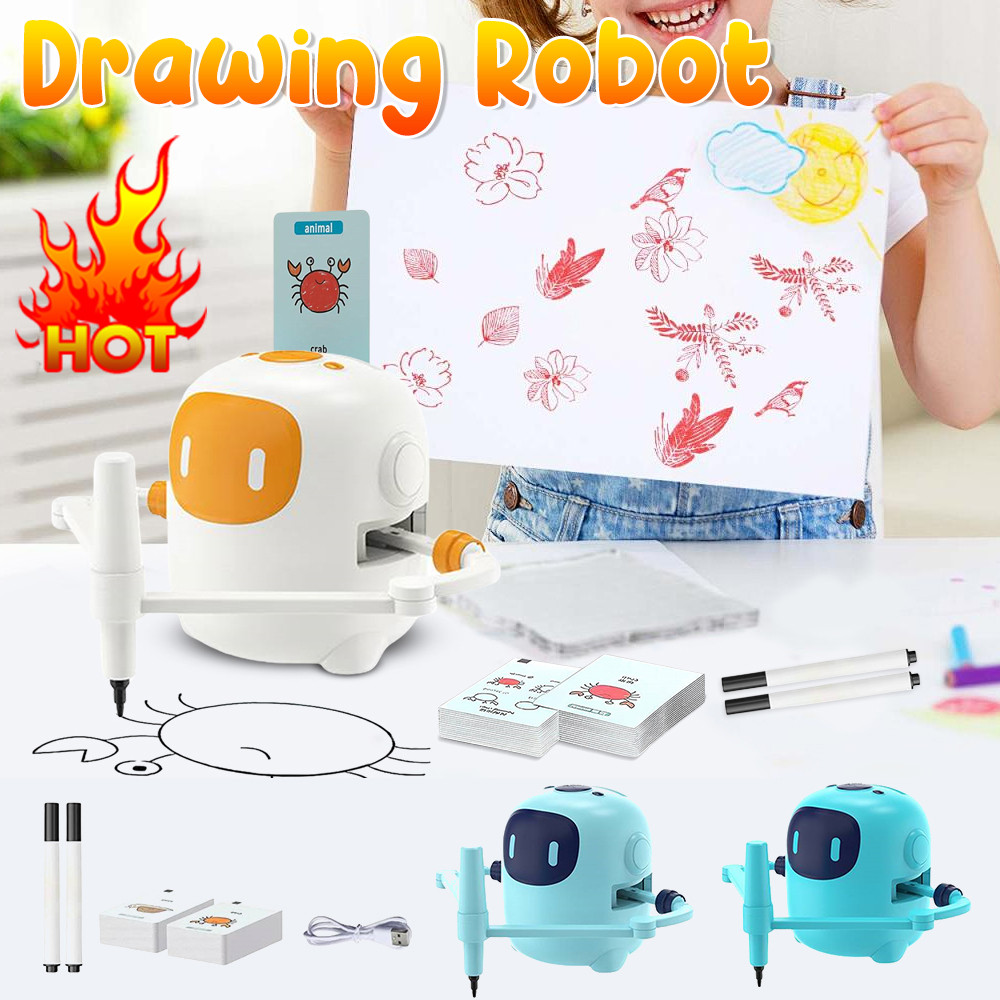 

Kids Automatic Drawing Robot Toy Preschool Learning Activities With 100 Cards For 4 5 6 7 8 9 Years