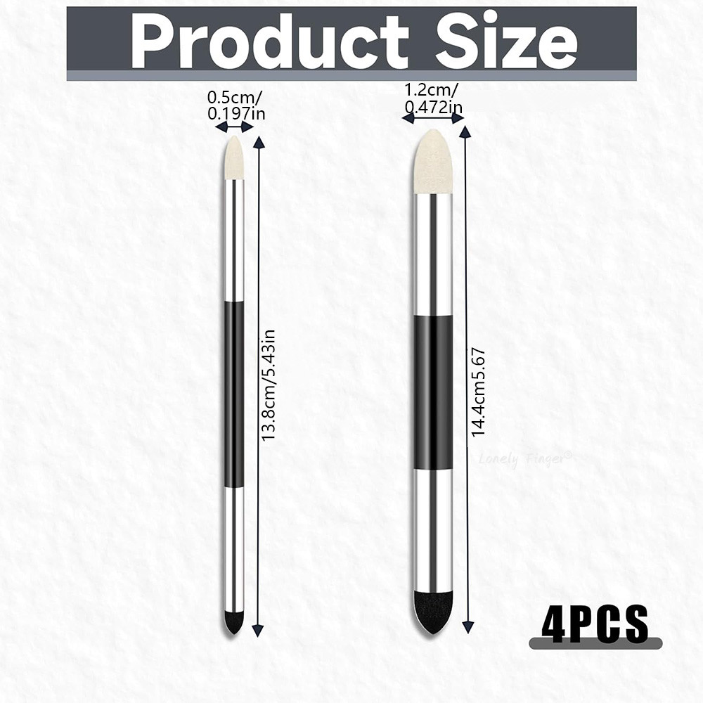 

4Pcs Blending Sponge Pen Dual Tip Reusable Drawing Art Blending Tools Washable Sketch Rubbing For