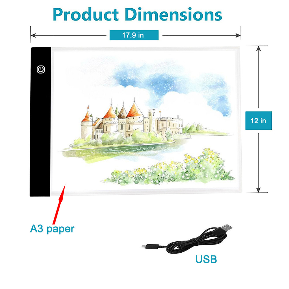 

A3 Copy Drawing Board Dimmable Led Copy Drawing Tablet Ultra-Thin Tracing Copy Board Eye Protection