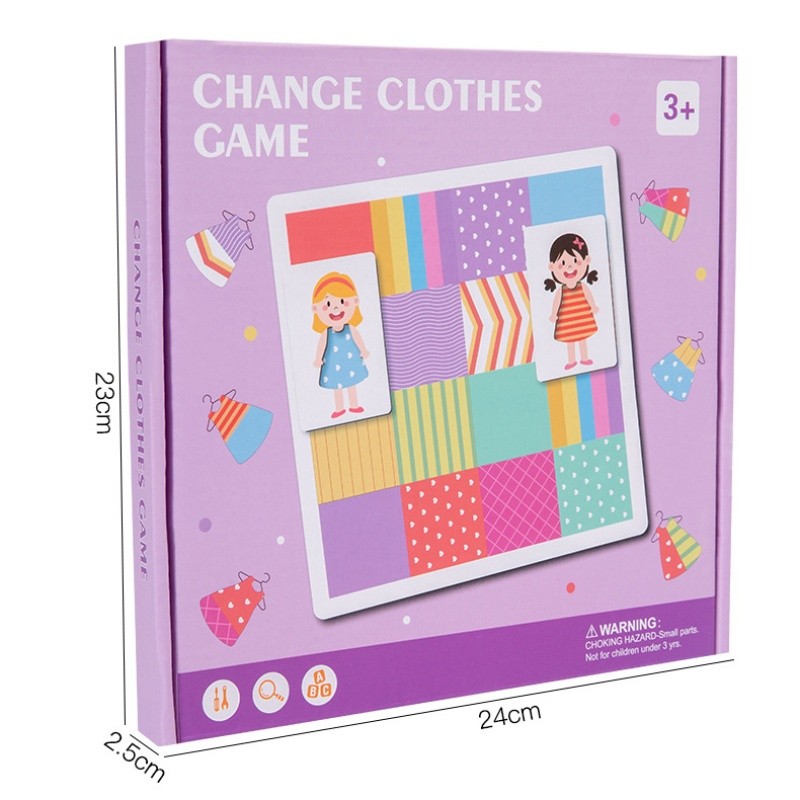 

Montessori Matches Puzzles Game Wooden Toys Change Clothes Pk Game Kids Drawing Board Logical