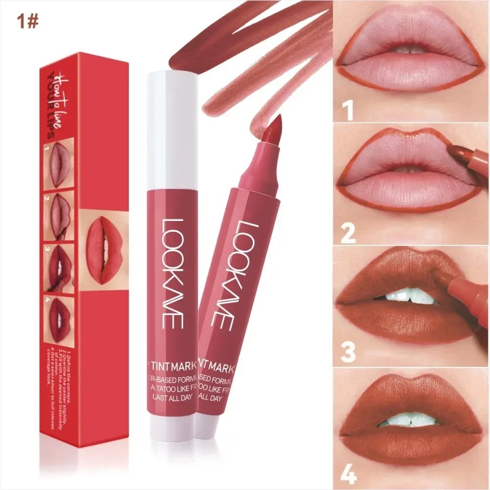 

Plump Liquid Lipliner Pen Lasting Lipstick Marker Stick Waterproof Moisturize Matte Nude Red Contour