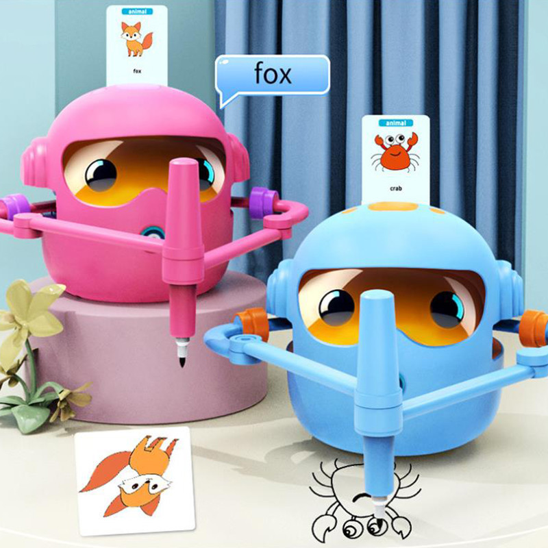 

Kids Interactive Educational Drawing Robot Automatic Painting Robot Learn To Draw Art Training