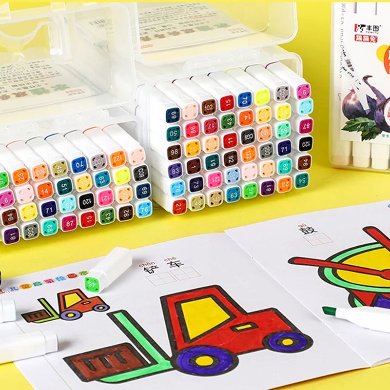 

Children'S Marker Set 12-80 Colors Double Ended Art Drawing Student Stationery Manga Painting School
