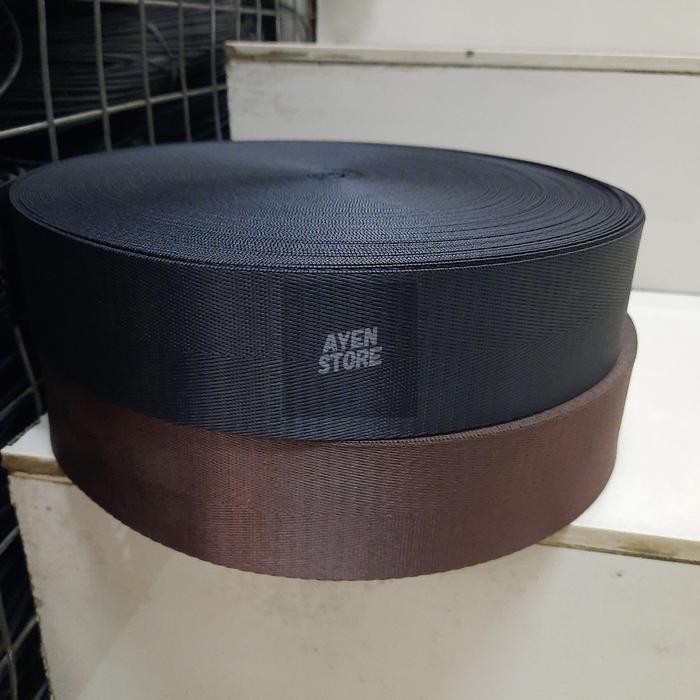 Webbing nylon 5 cm motif herringbone (per roll / 45 m). webbing panah