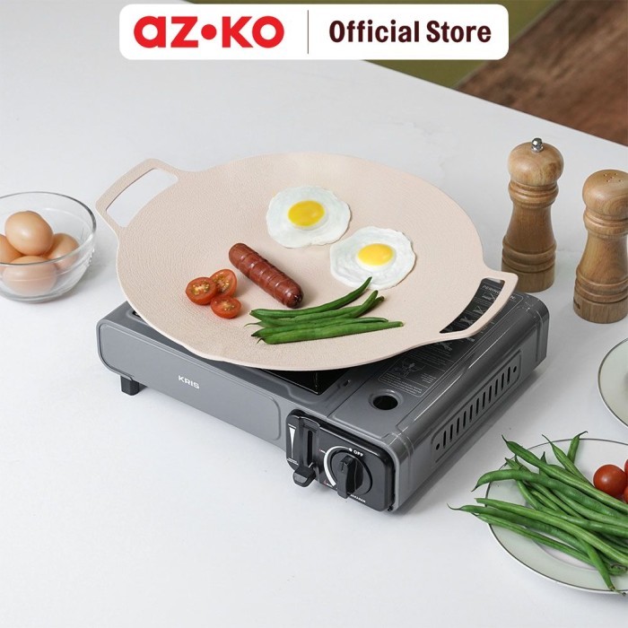 Terbaru Azko Kris Wajan Panggangan Datar Griddle Grill Pan Teflon Panggang Anti Lengket Peralatan