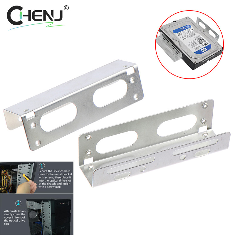 2PCS 3.5 To 5.25 Optical Drive Expansion Holder Hard Drive Rack Bracket Caddy Bay For SSD M.2 HDD De