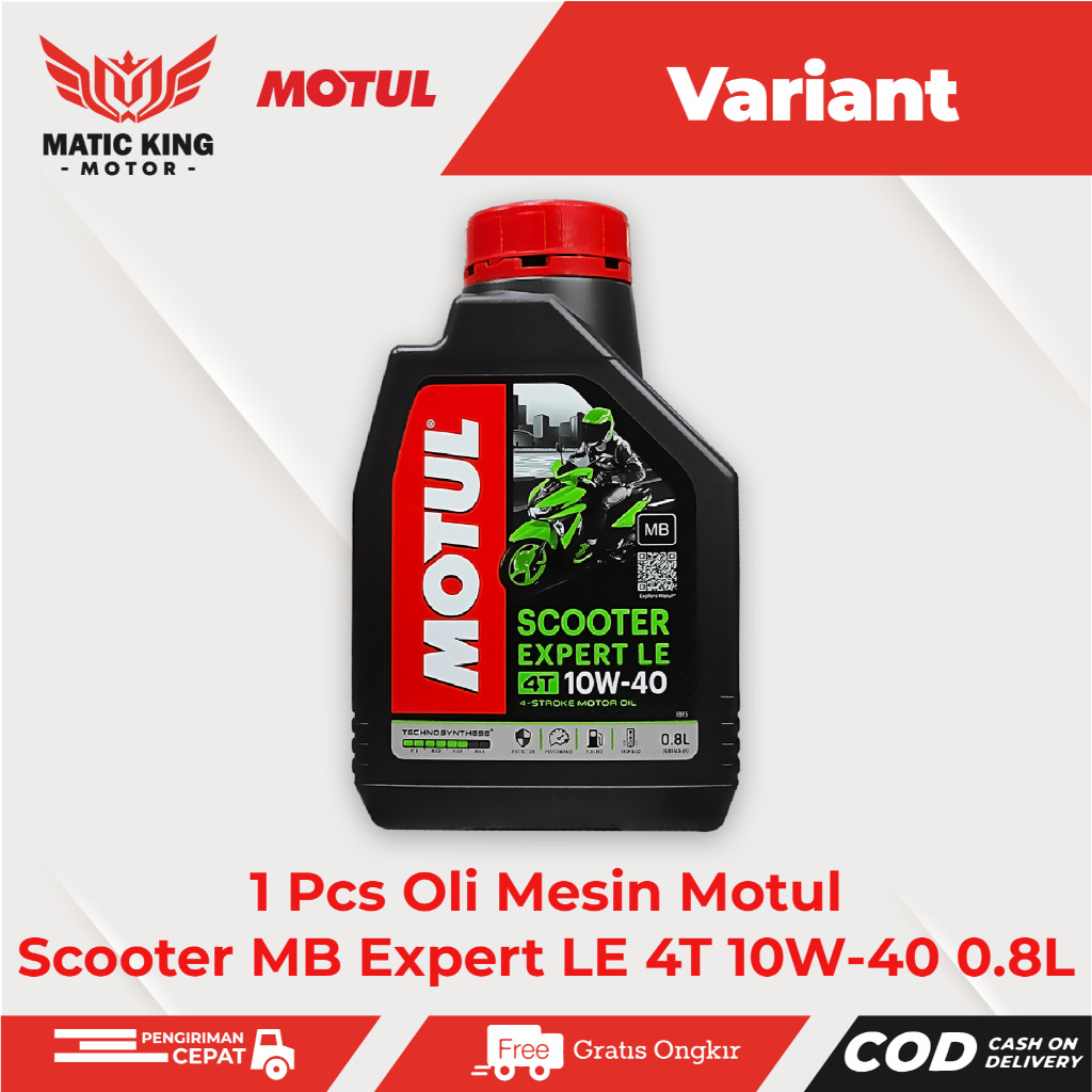 Motul Oli Mesin Scooter Expert LE 10W-40 JASO MB API SM 4 Tak 800ml