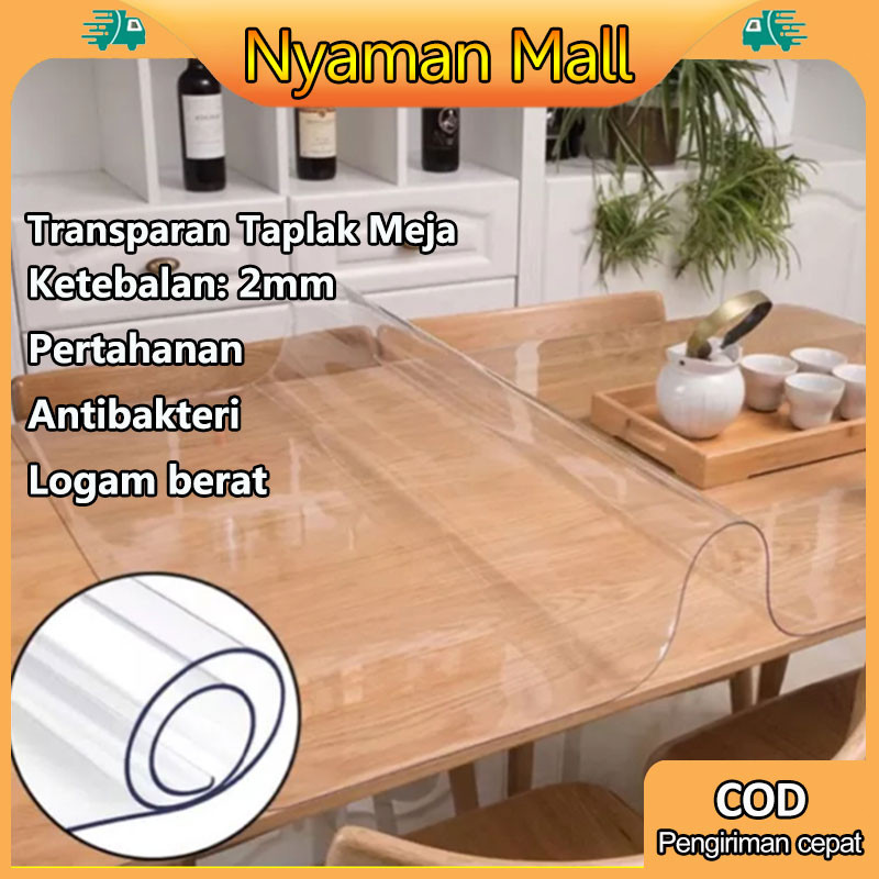 Nyaman Plastik meja makan bening tebal 2.5mm taplak meja waterproof Alas meja pvc transparan tebal