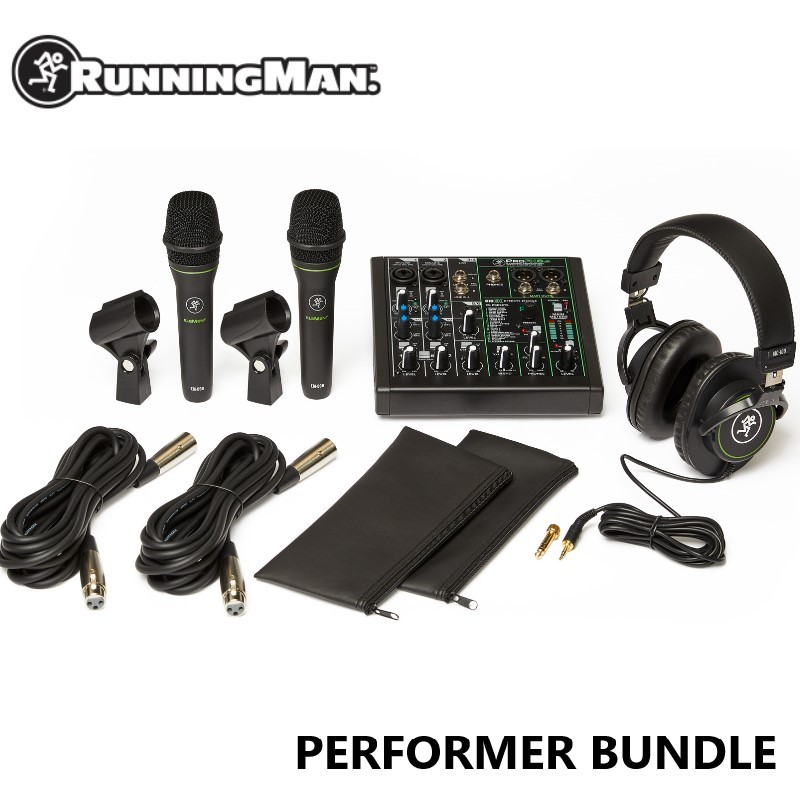 Runningman Performer Bundle 6-Channel Effects Mixer & Microphone Headphone Recording Kit For Vocalis