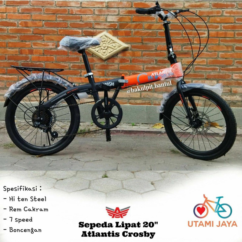Sepeda lipat Atlantis Crosby Atlantis 31 ukuran 20 inch dan 16 inch