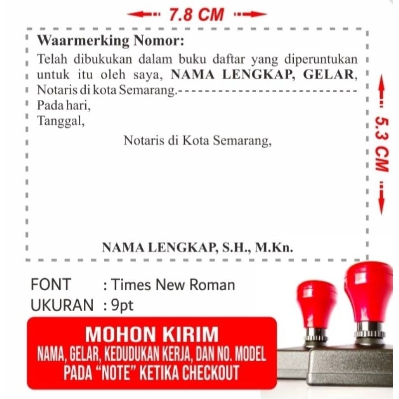 

[READY] Stempel Legalisasi / Fotokopi / Waarmerking Notaris