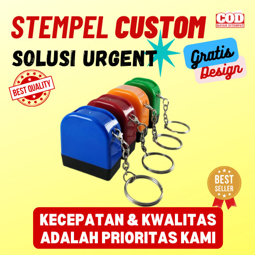 

[READY] STEMPEL CUSTOM / GANTUNGAN KUNCI 1X3 MM / OTOMATIS TINTA / 1 WARNA