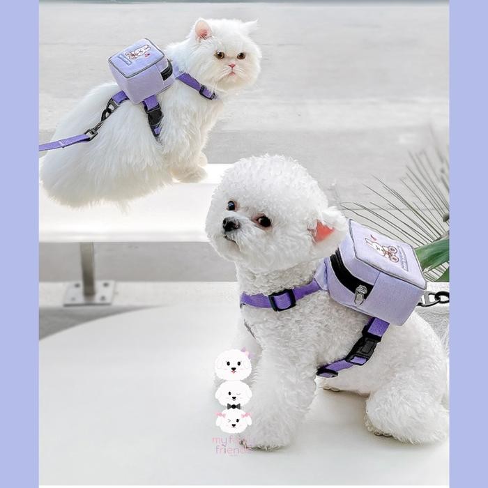 Tali tuntun lucu kucing anjing kecil backpack harness cats and dogs