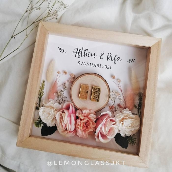 Bingkai Mahar Logam Mulia Replika / Frame Mahar / Pigura Mahar Emas