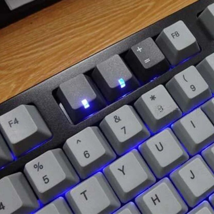 2pcs Cherry Profile R4 Black White Grey PBT Backlit Keycaps For