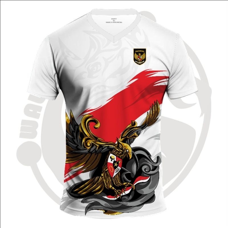 Jersey Timnas Merah Putih Baju Olahraga Volly Futsal Badminton Printing
