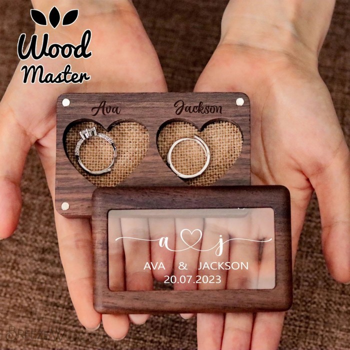 Custom Wood Travel Jewelry Box - Wooden Jewelry Organizer Engraved