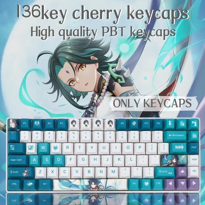 Genshin Impact Xiao Keycaps 136 Keys PBT DYE-Sublimation Cherry