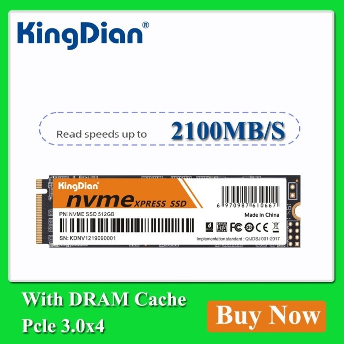KingDian SSD 512GB M.2 NVME 2280 PCle 3.0 x4 256GB 1TB 2TB SSD Drive