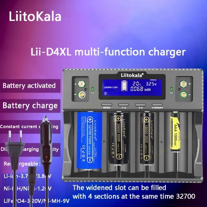 Liitokala D4XL 18650 li-ion battery charger 3.2V LiFePO4 battery 1.2V