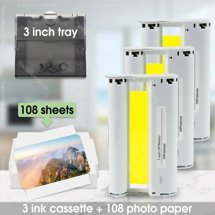Compatible Canon Selphy 3 inch Paper Selphy Ink Cassette for Selphy