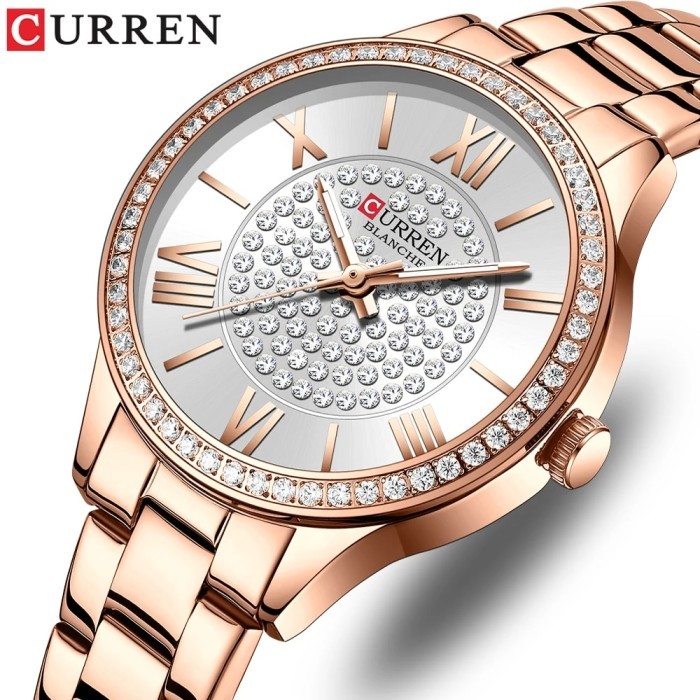 CURREN New Rose Gold Women Watches Dress Quartz Watch Ladies with