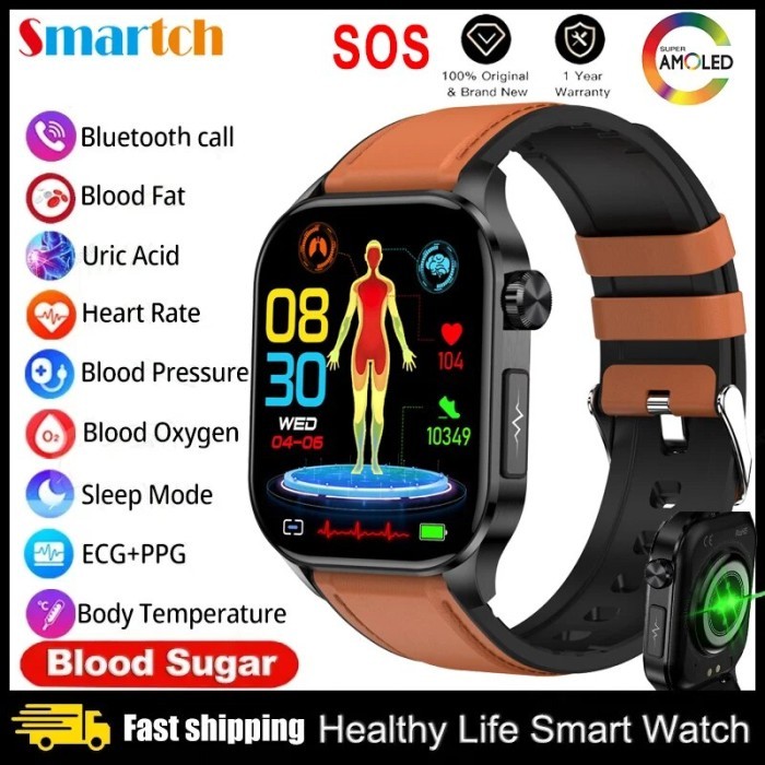 Blue Tooth Call Smartwatch Health Waterproof Sports ECG+PPG Smart