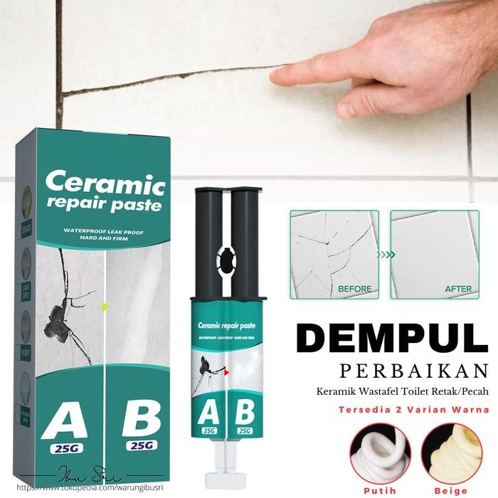 Lem Set Perbaikan Penambal Ubin Keramik Bak Mandi Retak Waterproof