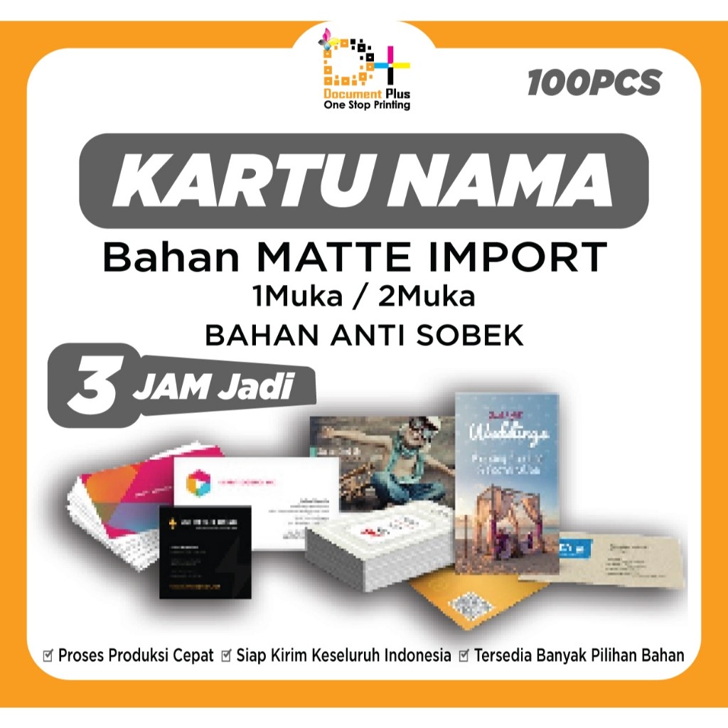 

Kartu nama bahan MATTE IMPORT anti sobek 100pcs 1muka/2muka