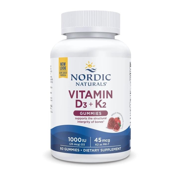 Terlaris Nordic Vitamin D3 + K2 Gummies Pomegranate 60 Gummies SALE