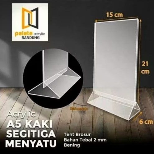 

[READY] Acrylic Tent Card A5 kaki segitiga menyatu/ Akrilik Tent Holder A5 type kaki segitiga