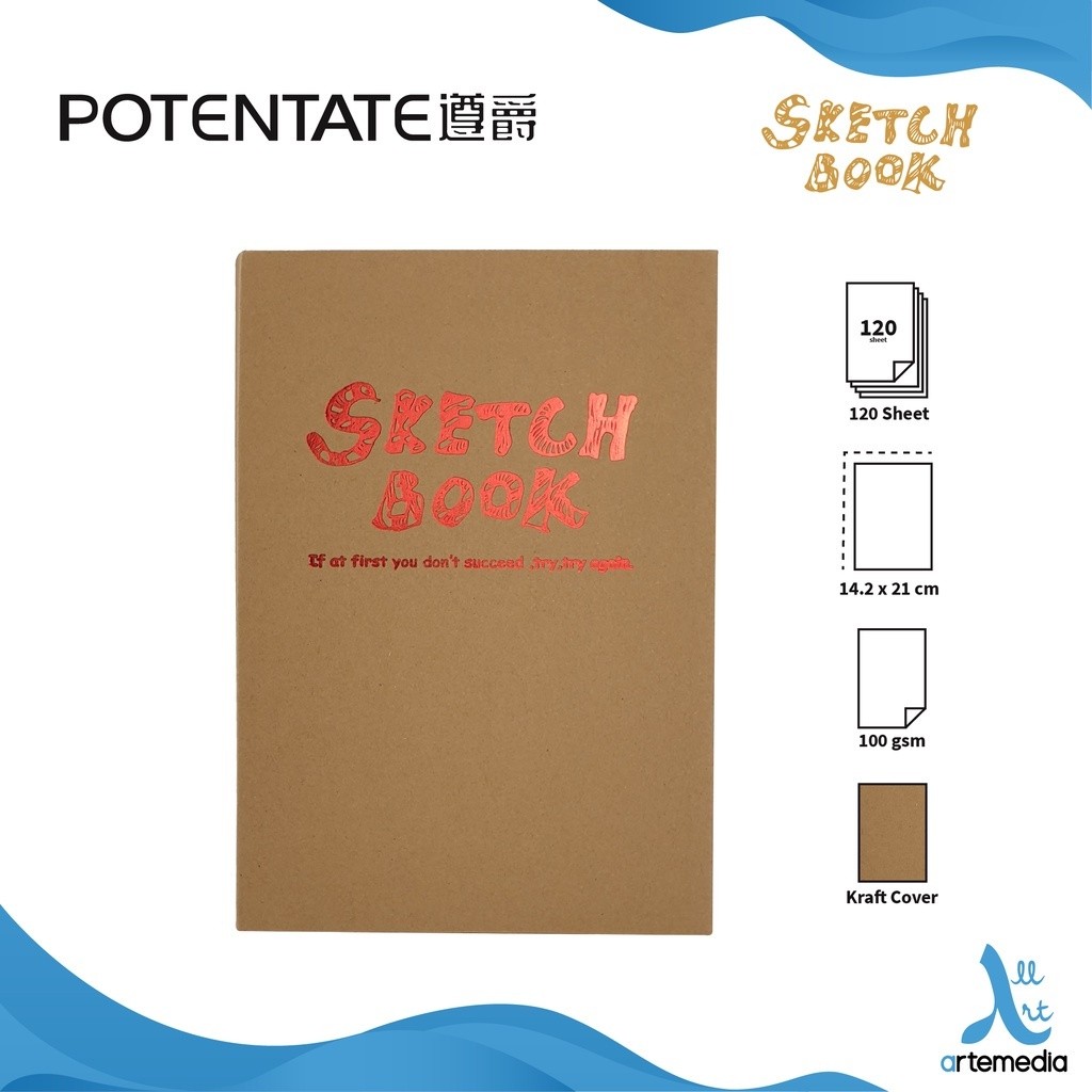 [READY] Buku Sketsa Potentate A5 Exposed Stitch Bound Sketchbook / Sketchbook Potentate A5 Black &