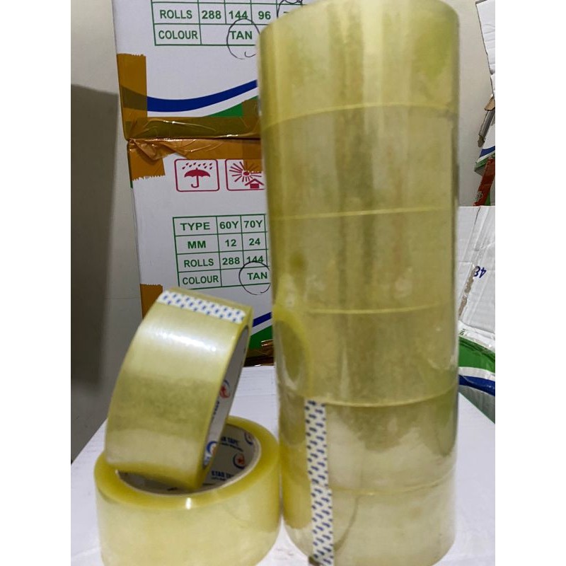 

JH8 Lakban Bening 100 yard x 45 mm Star Tape (Per 6 pcs)